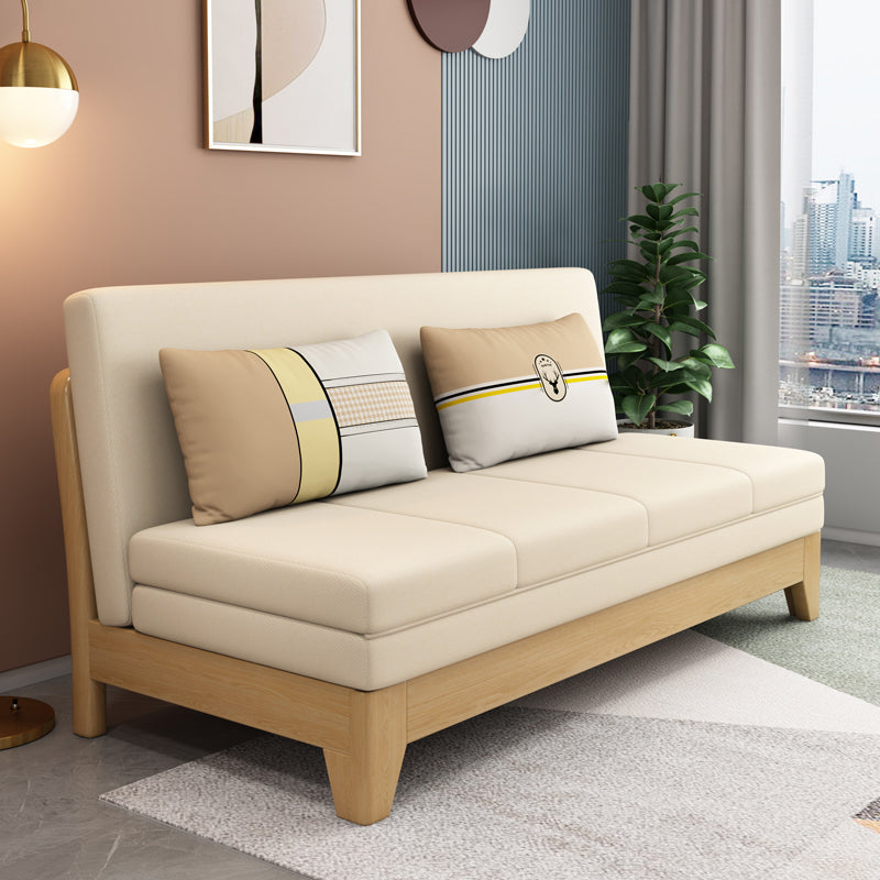 33.46" Wide Futon Sofa Bed with Storage Foldable Yellow Contemporary