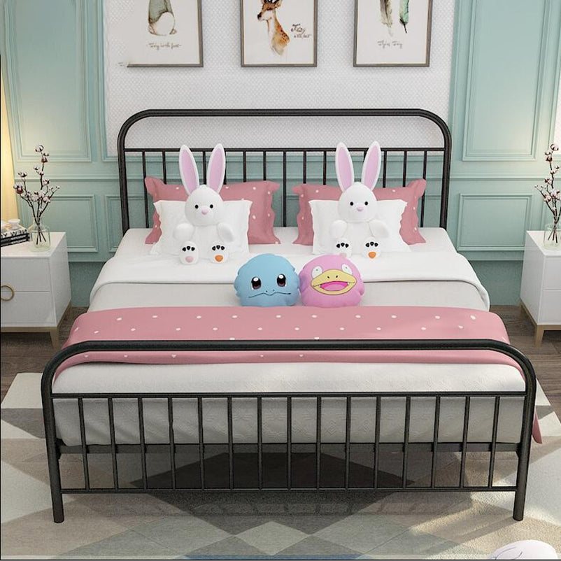 Modern Style Metal Frame Standard Bed with Open-Frame Headboard