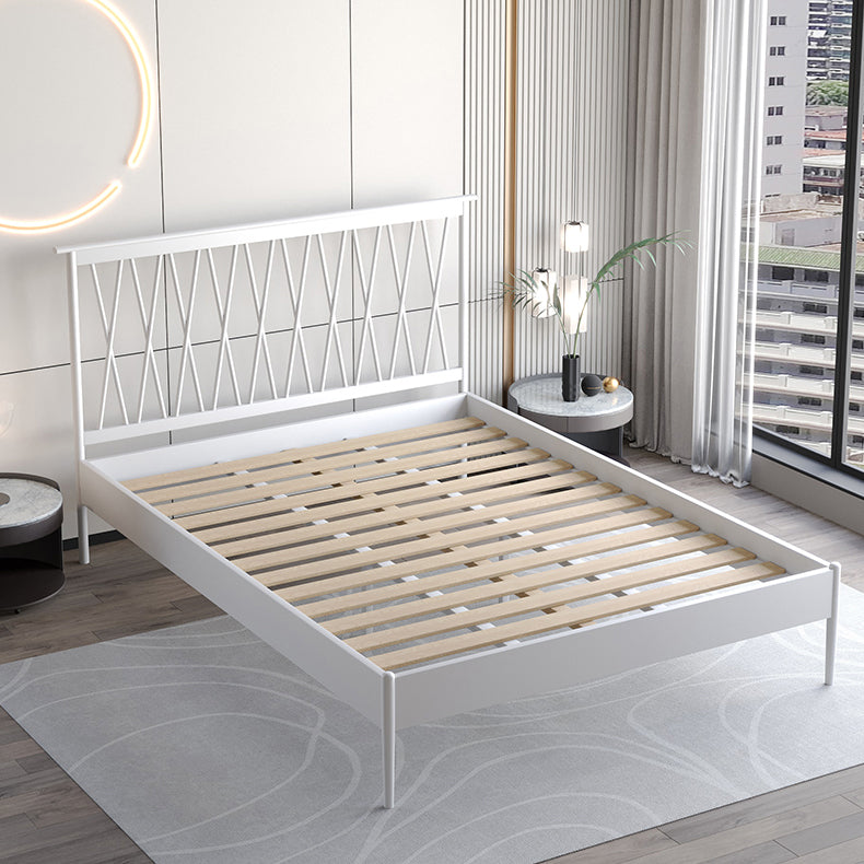 47.24" Height Metal Frame Standard Bed with Rectangle Open-Frame Headboard