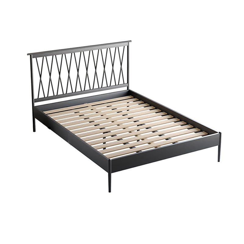 47.24" Height Metal Frame Standard Bed with Rectangle Open-Frame Headboard