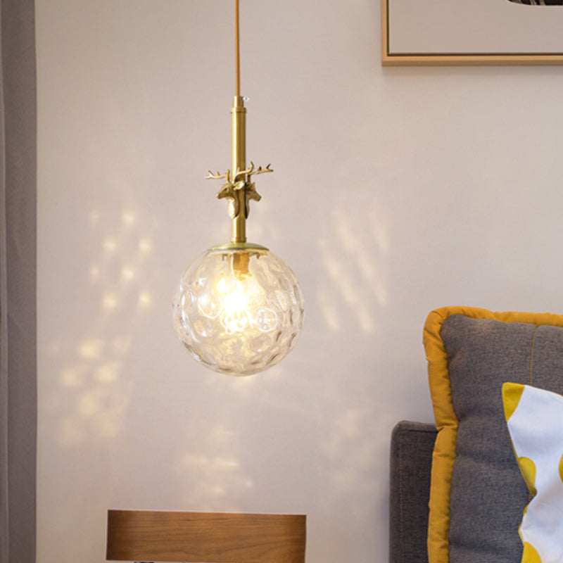 Traditionele bol Pendulumlicht 1 kop helder kuile kuiltjes hangende plafondlamp in messing