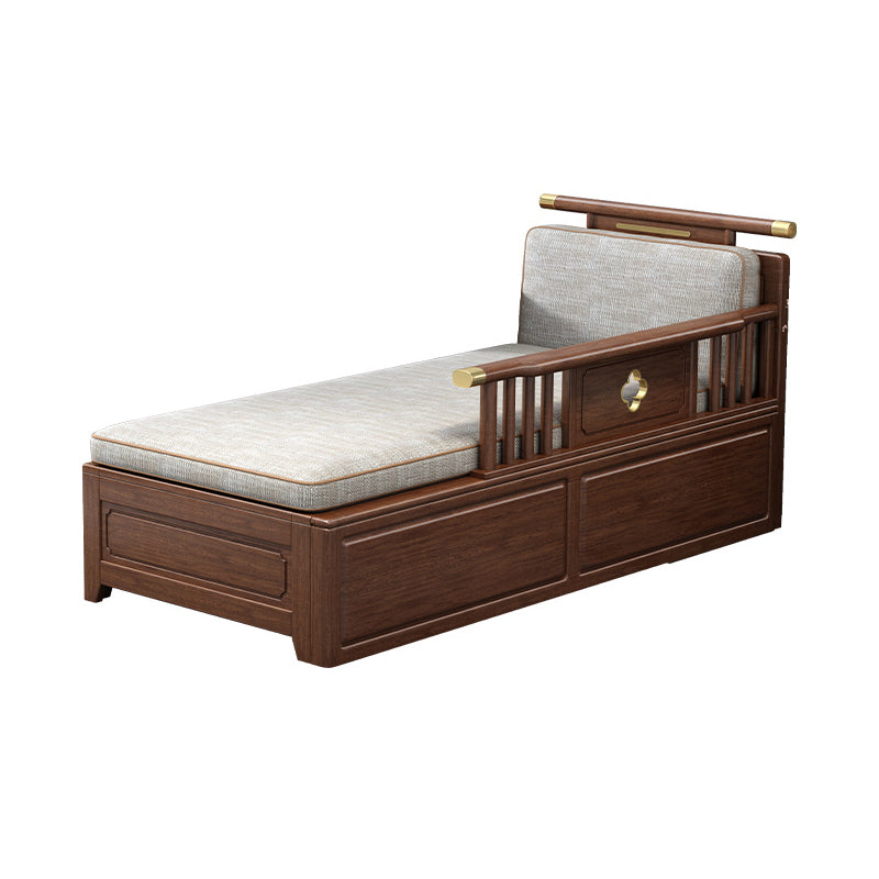 Cushioned Cotton Blend Chaise Lounge Daybed in Walnut of 72.4" W