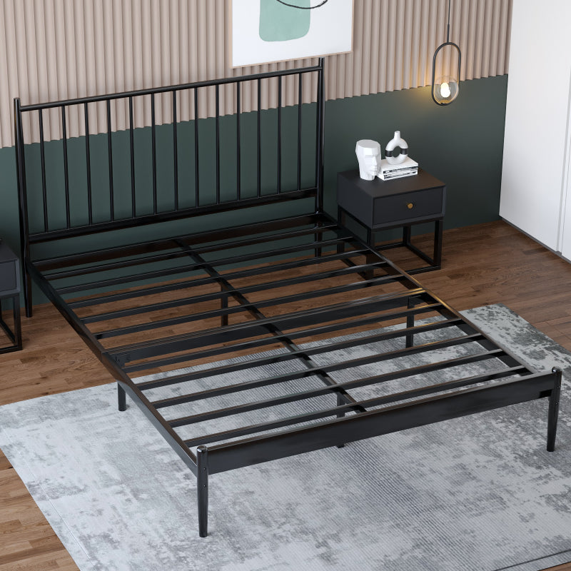 43.3" Height Metal Standard Slat Bed with Rectangle Headboard