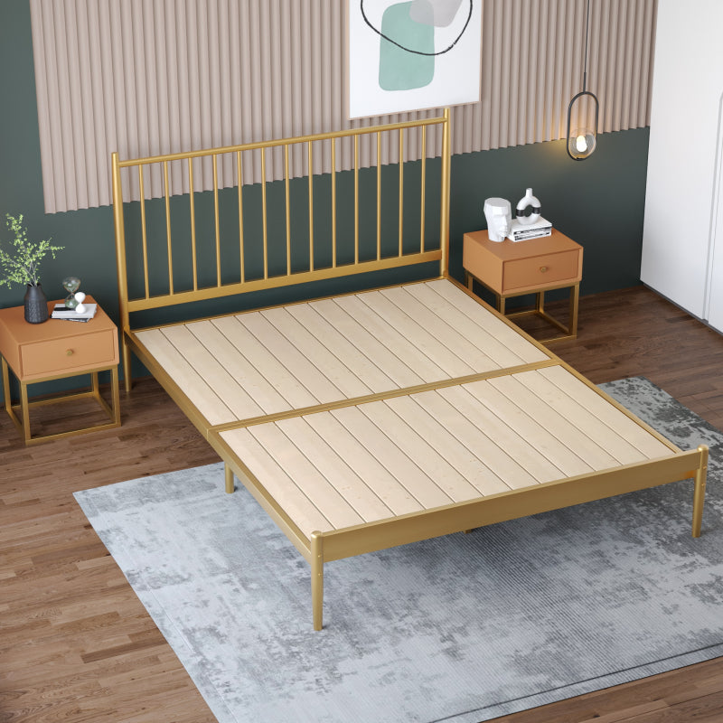 43.3" Height Metal Standard Slat Bed with Rectangle Headboard