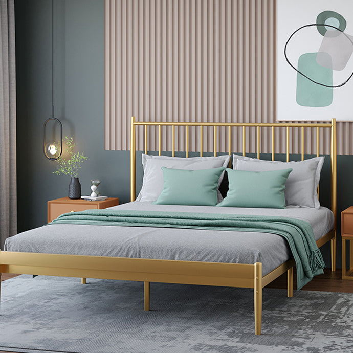 43.3" Height Metal Standard Slat Bed with Rectangle Headboard