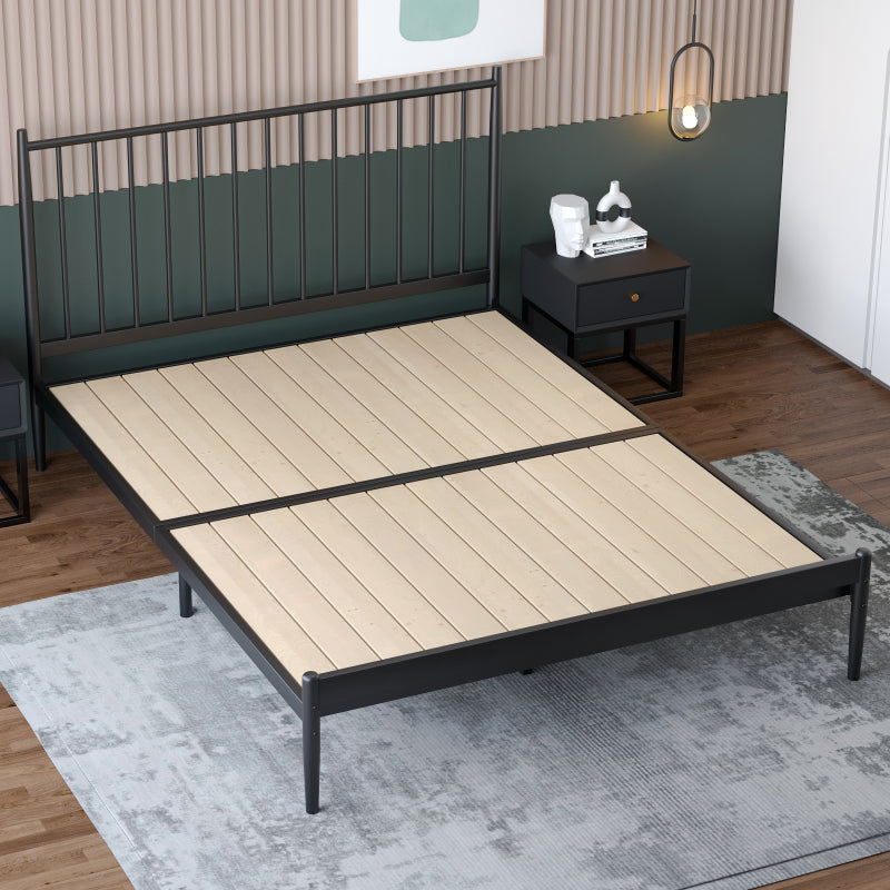 43.3" Height Metal Standard Slat Bed with Rectangle Headboard