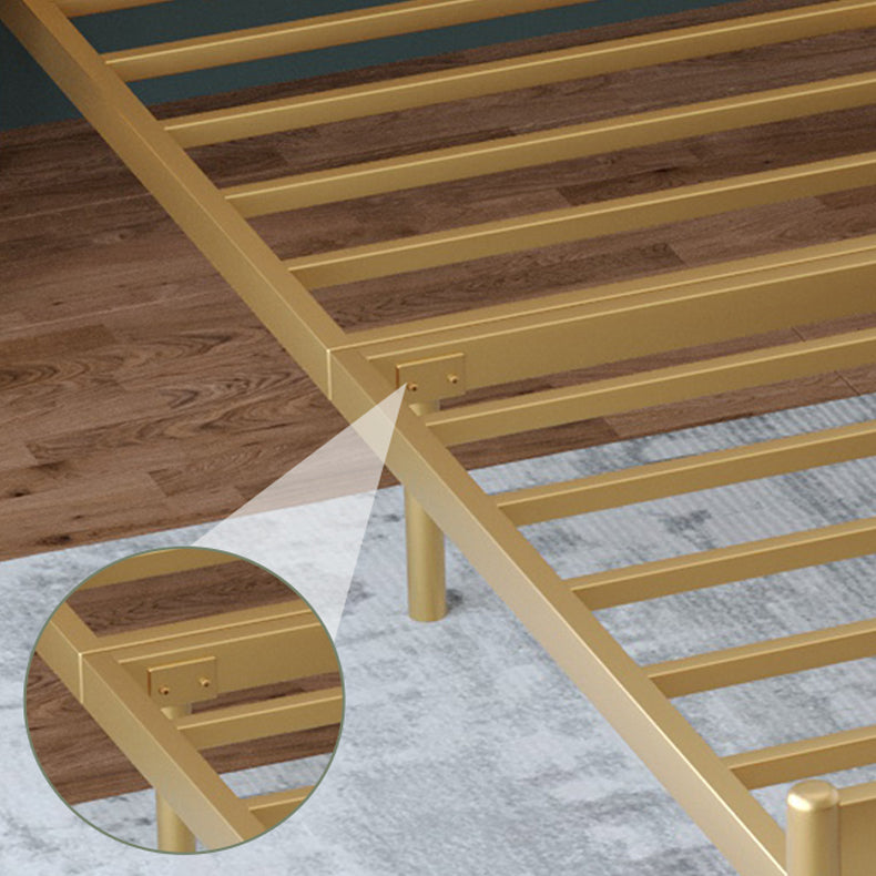 43.3" Height Metal Standard Slat Bed with Rectangle Headboard