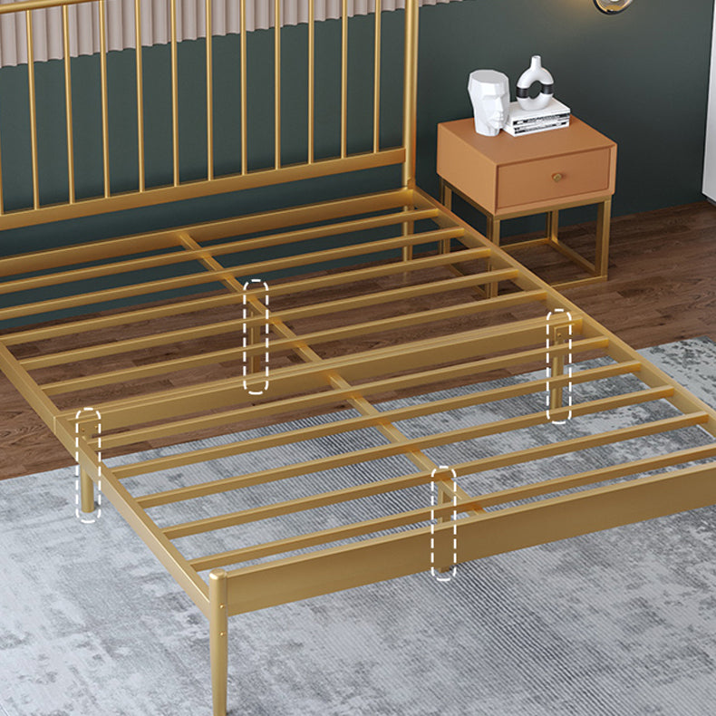 43.3" Height Metal Standard Slat Bed with Rectangle Headboard