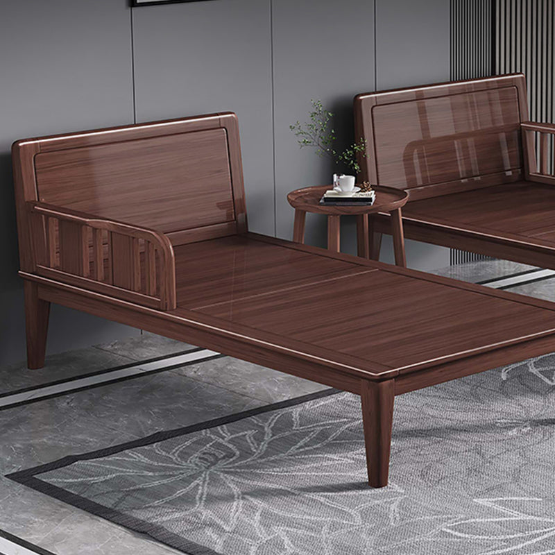 71.65" L Walnut Slipcovered Chaise Lounge Couch with 2 Pillows