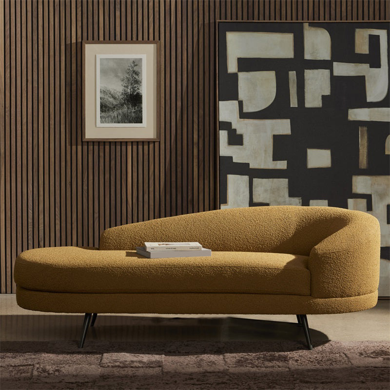 70.9" L Contemporary Recessed Arm Chaise Lounge with Cushion
