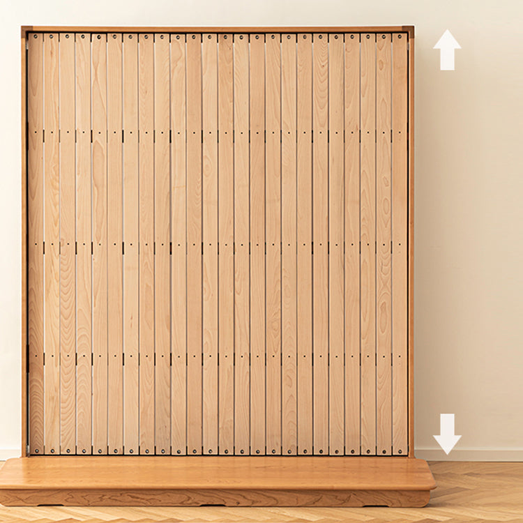 41.33" Height Solid Wood Standard Bed in Natural with Rectangle Headboard