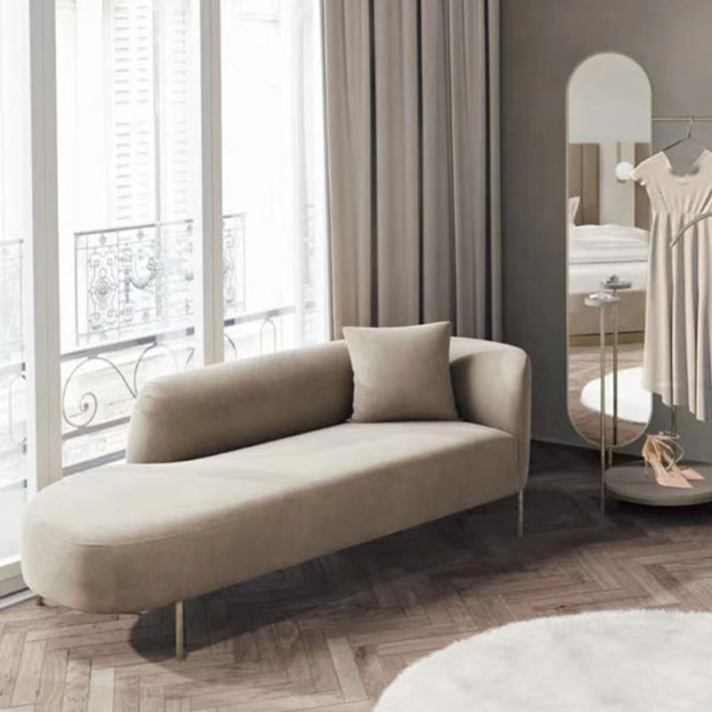 Glam Velvet Flared Arm Chaise Lounge for Living Room with Pillow