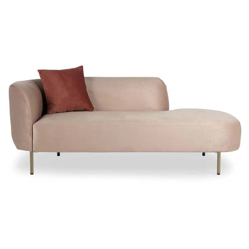 Glam Velvet Flared Arm Chaise Lounge for Living Room with Pillow