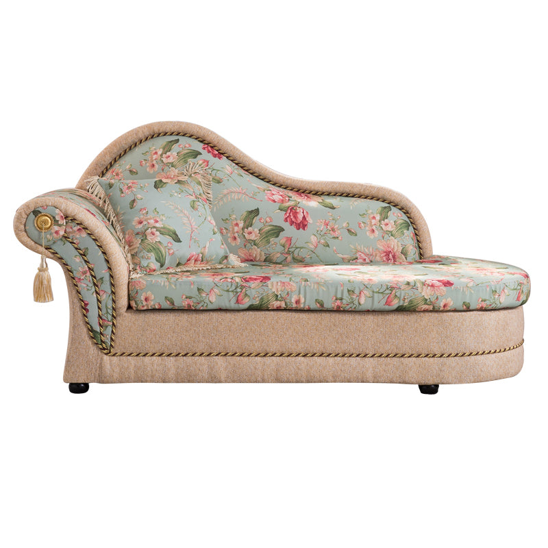 Floral with Arms Chaise Flared Arms with Legs for Bedroom Living Room