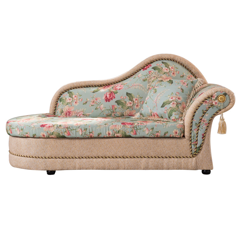 Floral with Arms Chaise Flared Arms with Legs for Bedroom Living Room