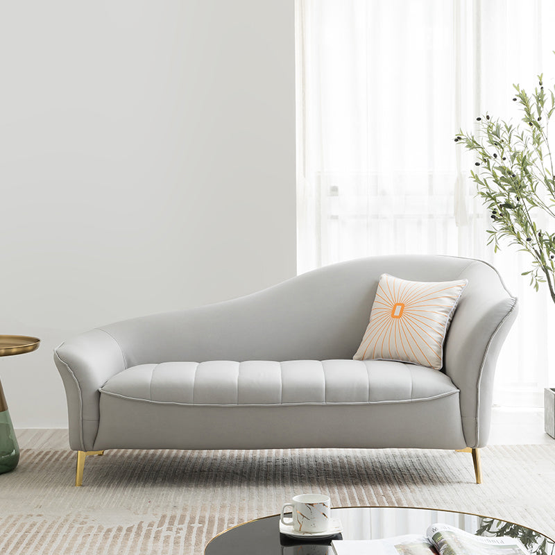 Glam with Arms Chaise Flared Arms with Legs for Bedroom Living Room