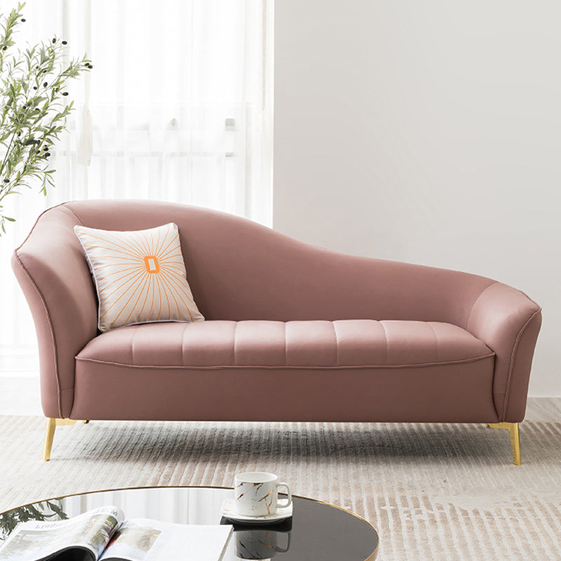 Glam with Arms Chaise Flared Arms with Legs for Bedroom Living Room