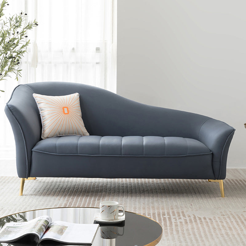 Glam with Arms Chaise Flared Arms with Legs for Bedroom Living Room