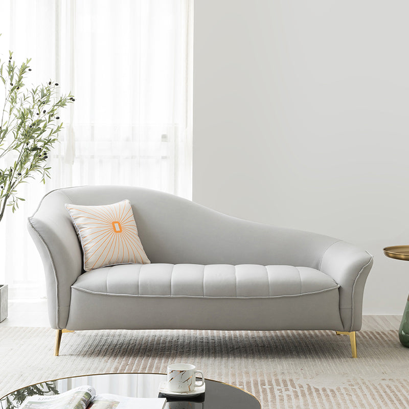 Glam with Arms Chaise Flared Arms with Legs for Bedroom Living Room