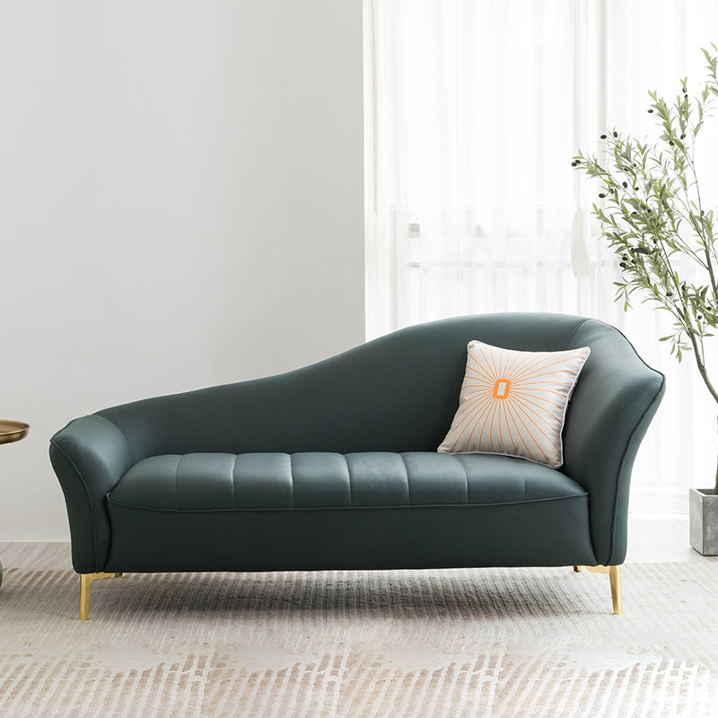 Glam with Arms Chaise Flared Arms with Legs for Bedroom Living Room