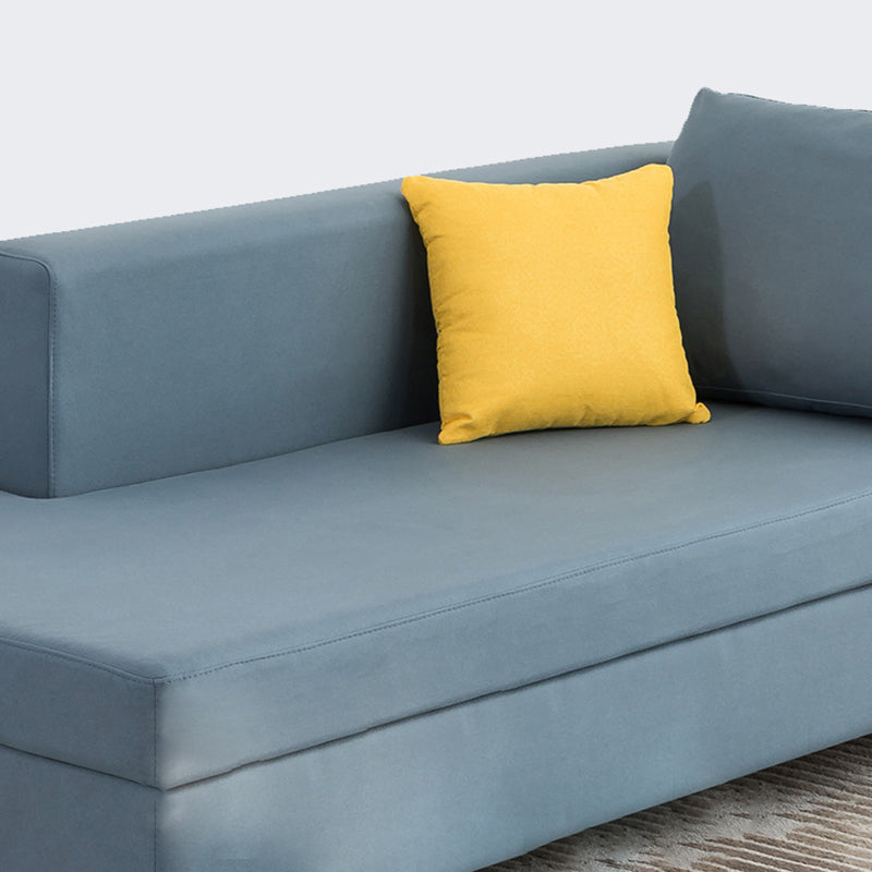 Wood One Armed Scandinavian Chaise Square Arms with Legs for Living Room