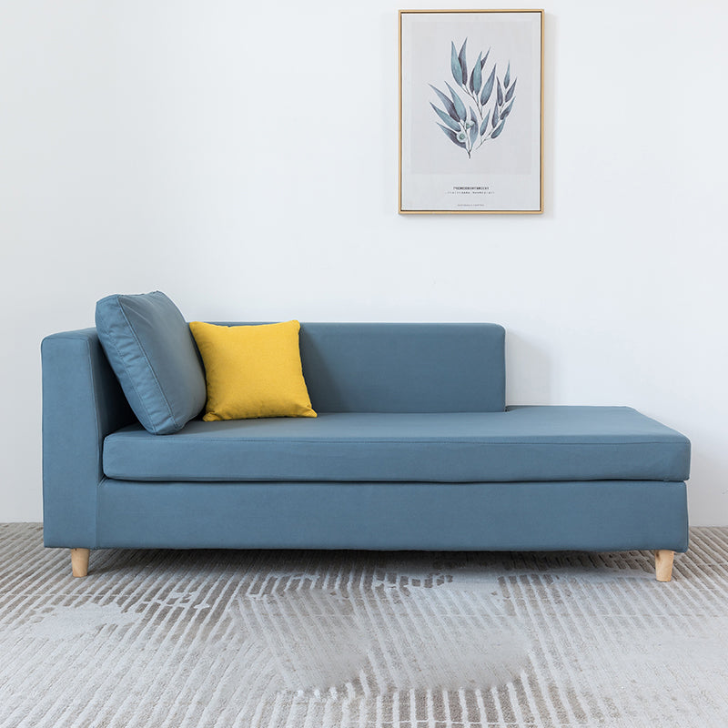 Wood One Armed Scandinavian Chaise Square Arms with Legs for Living Room