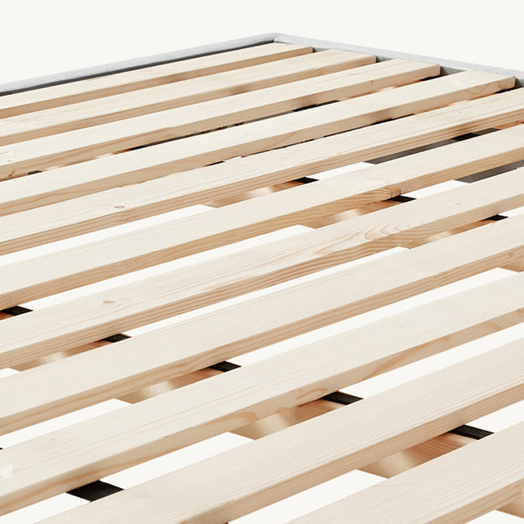 40.55" High Gray Standard Bed with Upholstered Headboard Mattress Included Wood