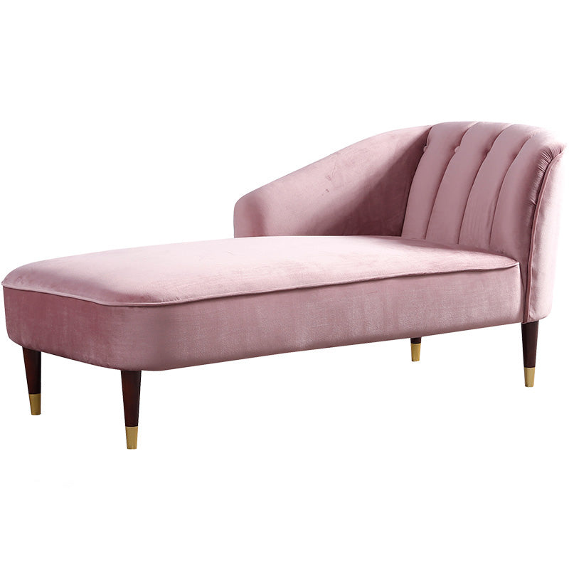 Wood One Armed Glam Chaise Rolled Arms with Legs for Living Room