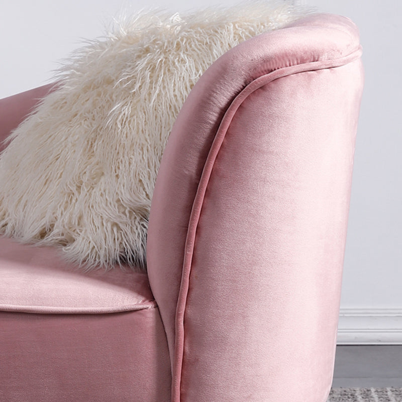Wood One Armed Glam Chaise Rolled Arms with Legs for Living Room