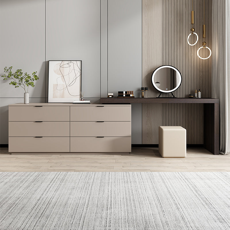 Lighted Mirror 6- Drawers Wood Standing Vanity Dressing Table