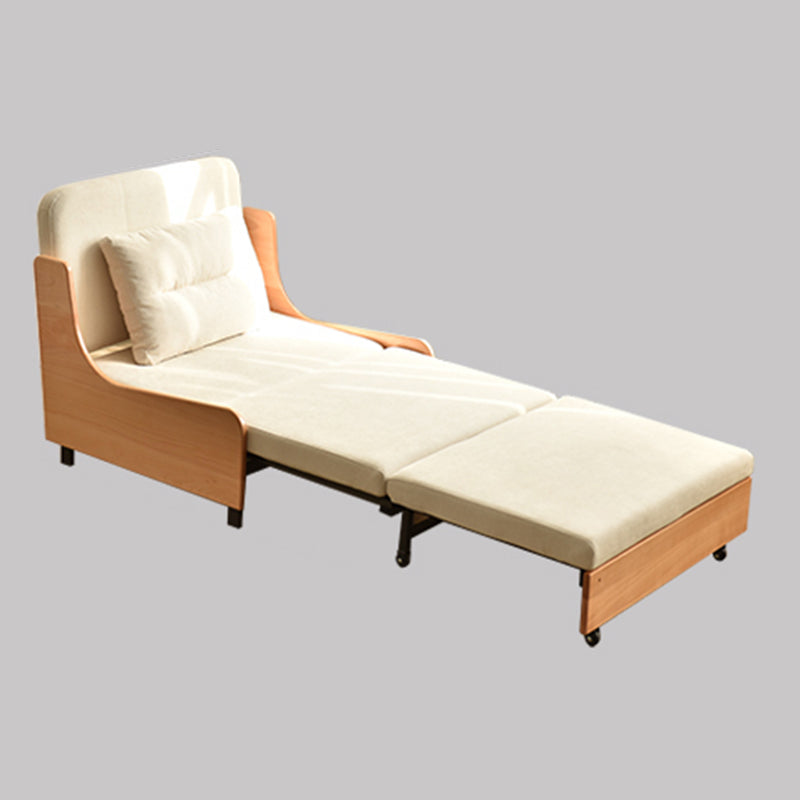 Scandinavian Solid Wood Removable Futon Sleeper Sofa Pillow Included