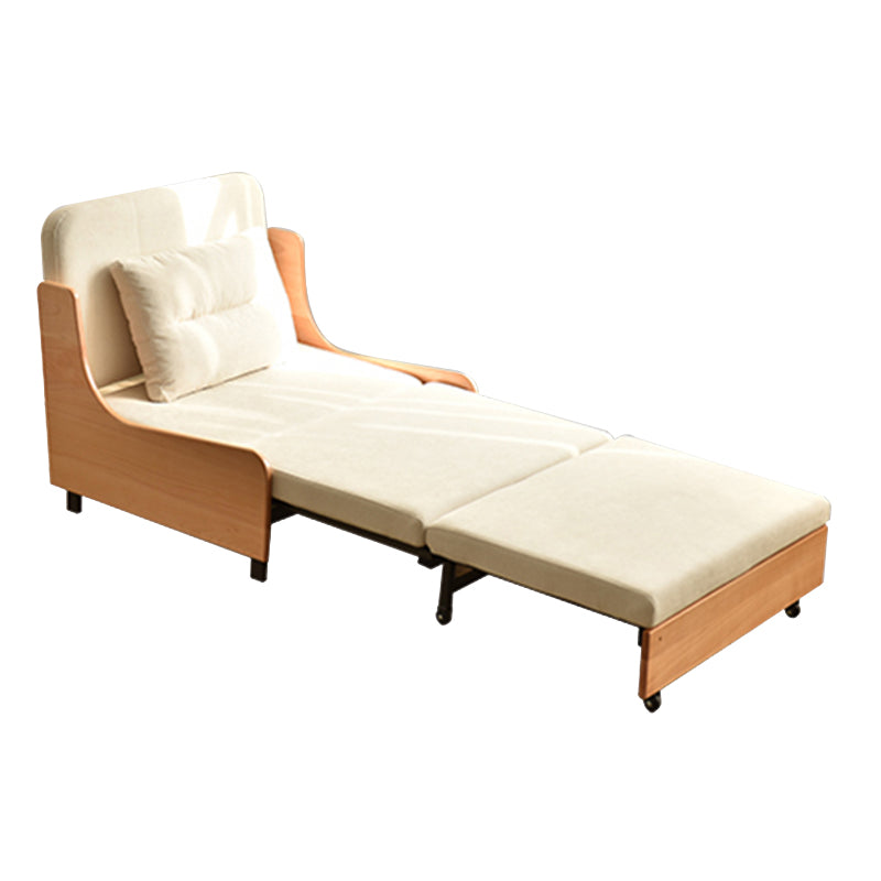 Scandinavian Solid Wood Removable Futon Sleeper Sofa Pillow Included