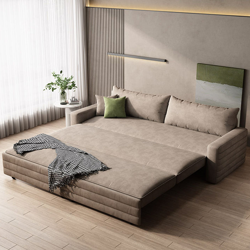 Modern & Contemporary Removable Cushions Fabric Sleeper Sofa in Grey