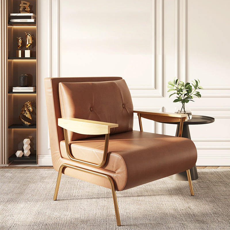 Glam Faux leather Futon Sleeper Sofa in Orange Pillow Included