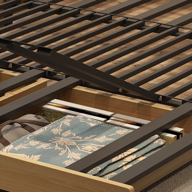 Scandinavian Solid Wood Sleeper Sofa in Beige Removable Cushions