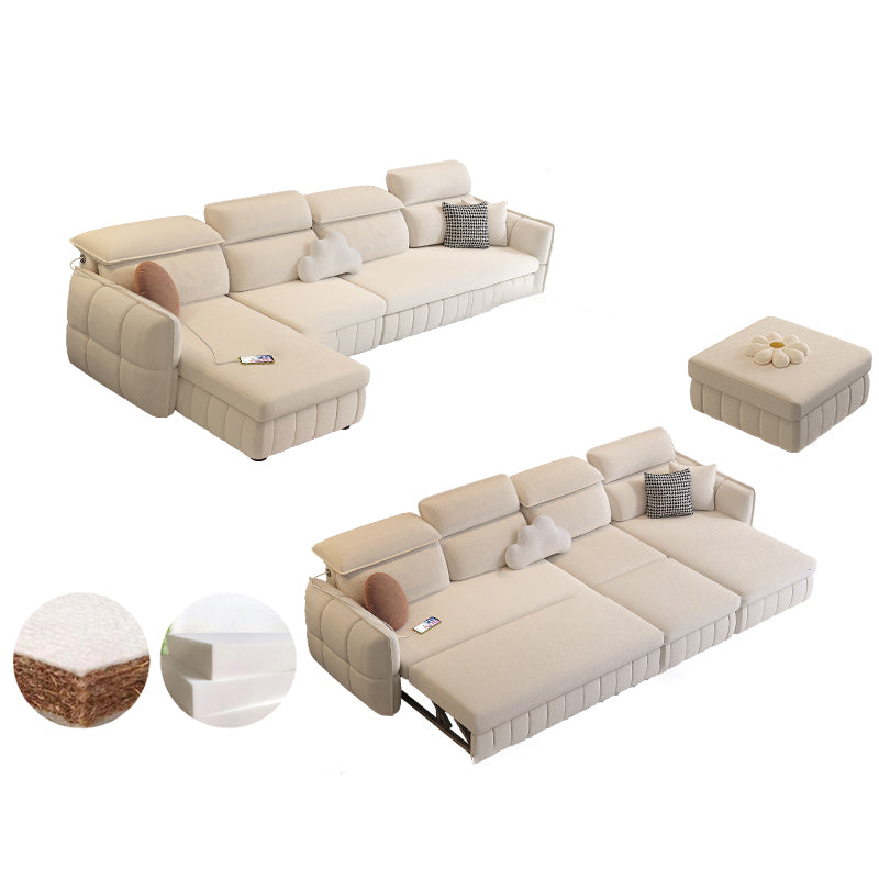 Modern & Contemporary Faux leather Upholstered Futon Sofa Bed in White