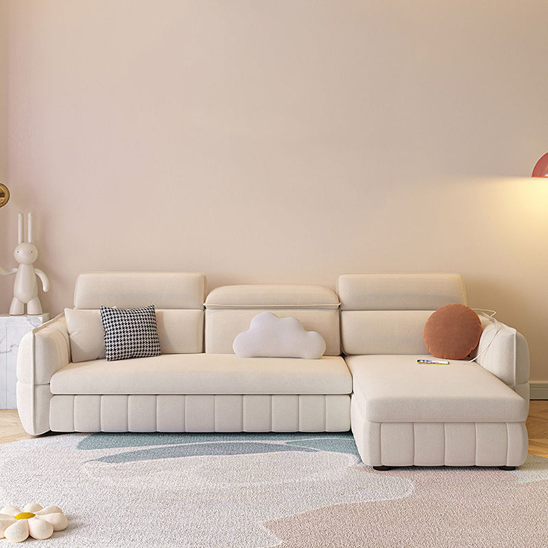 Modern & Contemporary Faux leather Upholstered Futon Sofa Bed in White