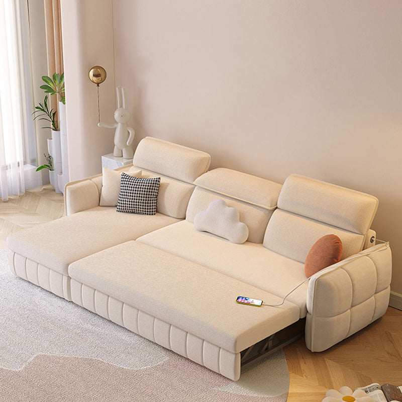 Modern & Contemporary Faux leather Upholstered Futon Sofa Bed in White