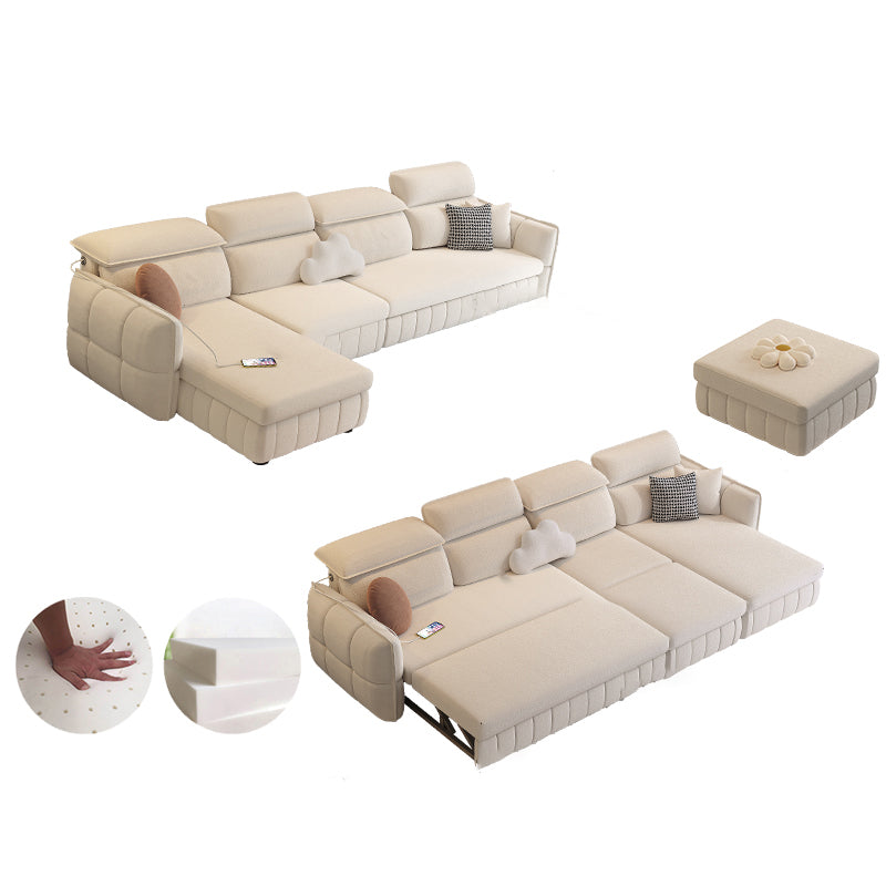 Modern & Contemporary Faux leather Upholstered Futon Sofa Bed in White