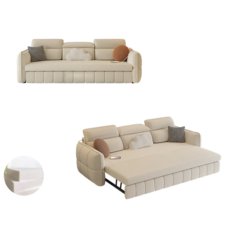 Modern & Contemporary Faux leather Upholstered Futon Sofa Bed in White