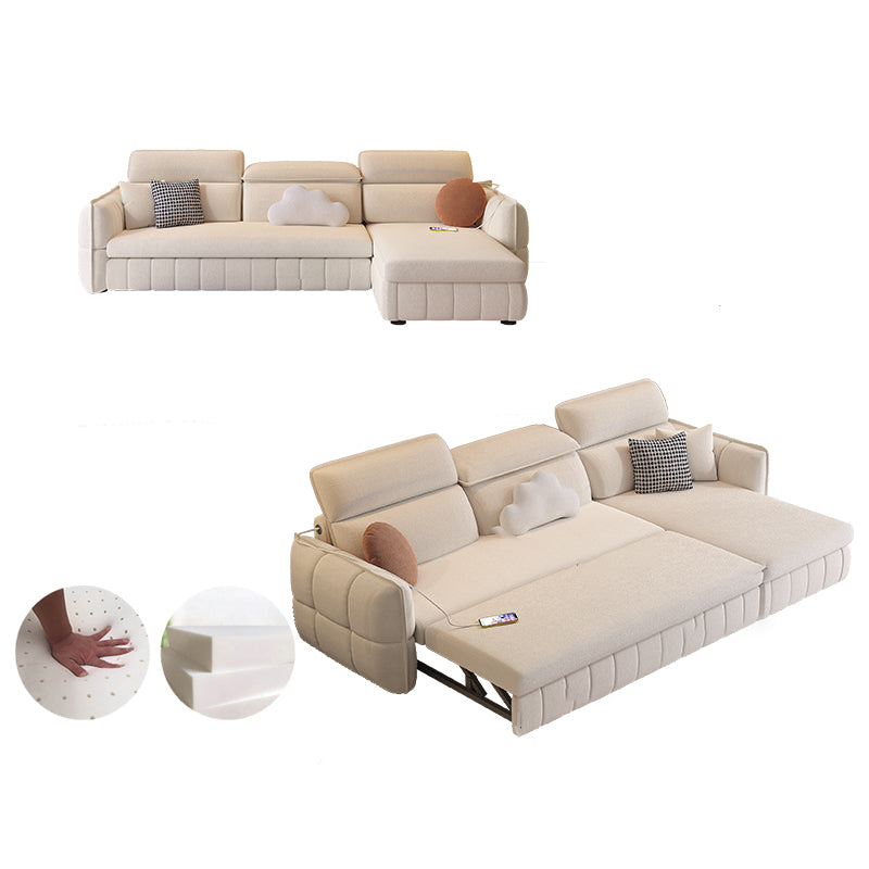 Modern & Contemporary Faux leather Upholstered Futon Sofa Bed in White