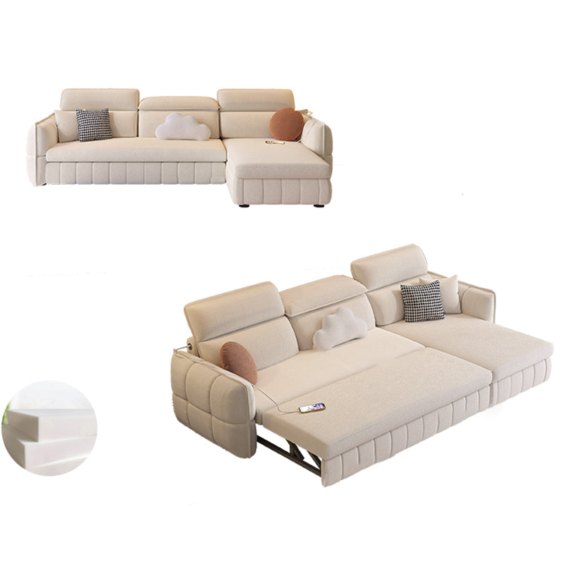 Modern & Contemporary Faux leather Upholstered Futon Sofa Bed in White