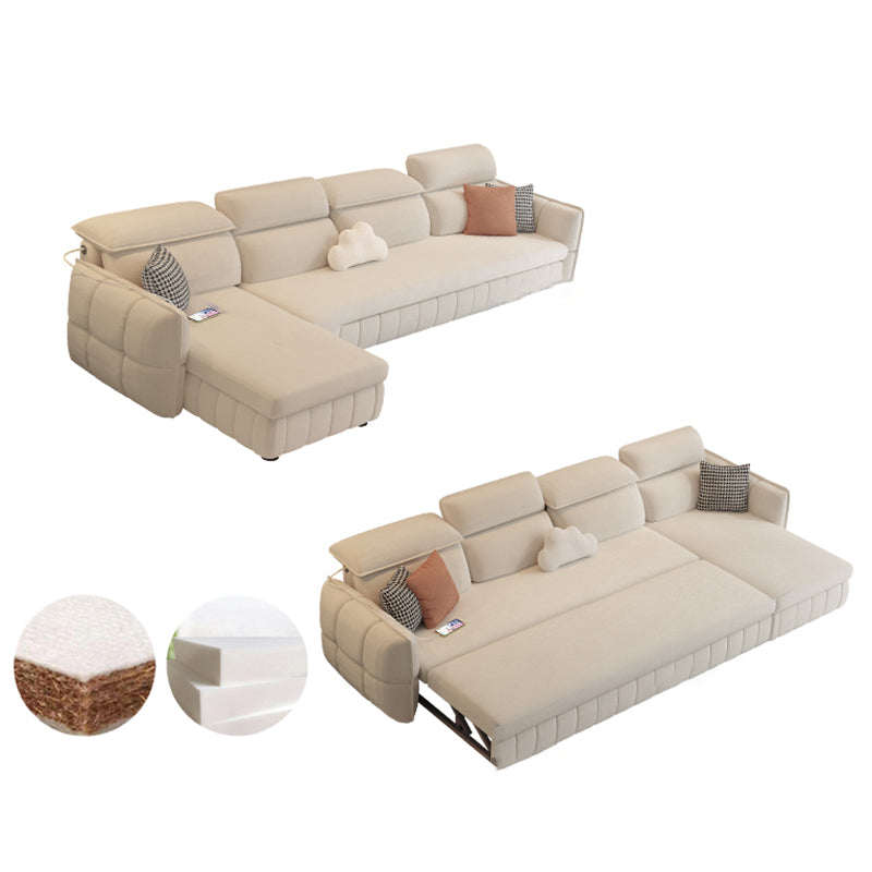 Modern & Contemporary Faux leather Upholstered Futon Sofa Bed in White