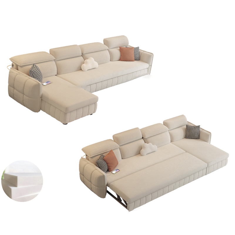 Modern & Contemporary Faux leather Upholstered Futon Sofa Bed in White