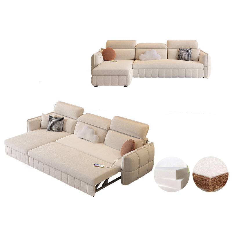 Modern & Contemporary Faux leather Upholstered Futon Sofa Bed in White
