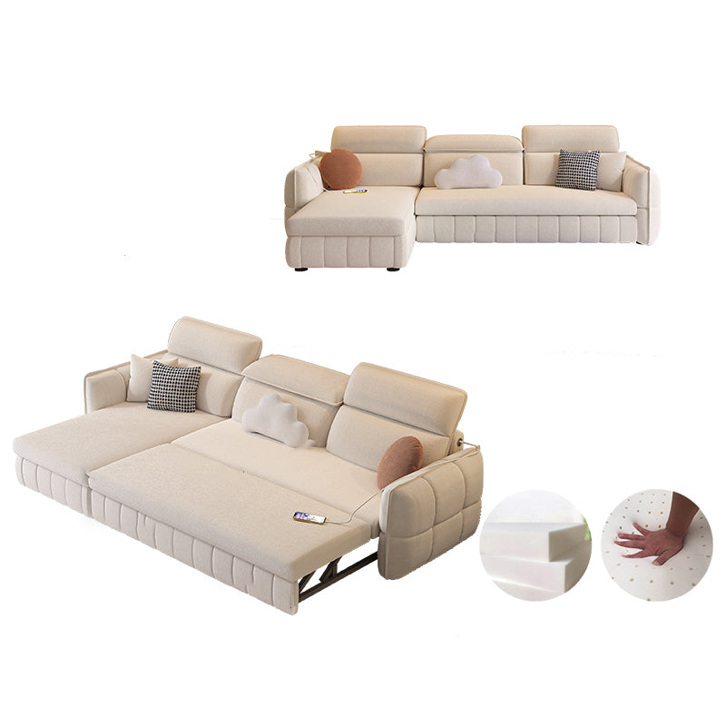 Modern & Contemporary Faux leather Upholstered Futon Sofa Bed in White