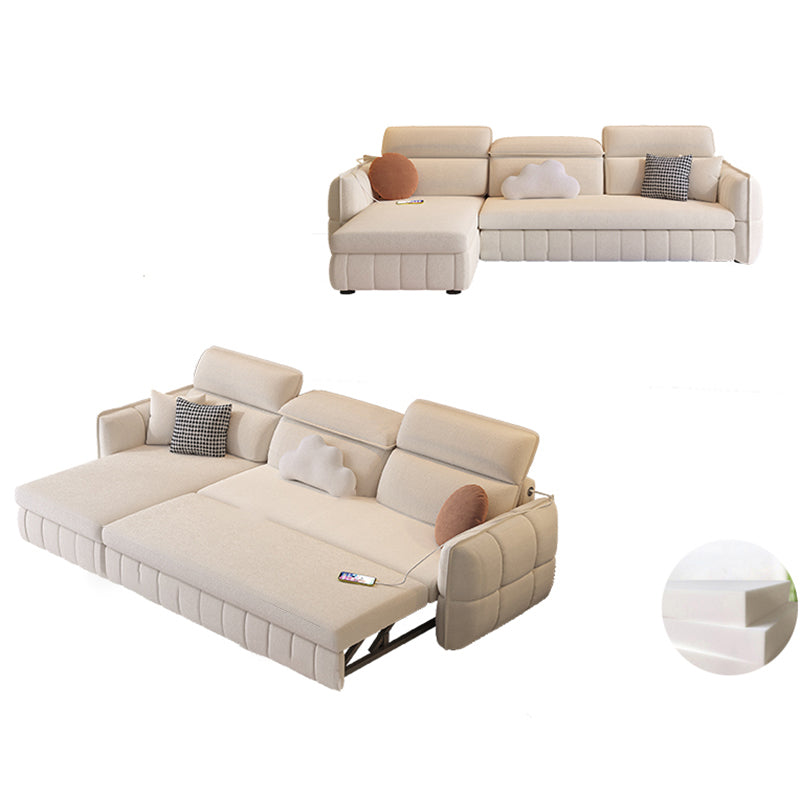 Modern & Contemporary Faux leather Upholstered Futon Sofa Bed in White
