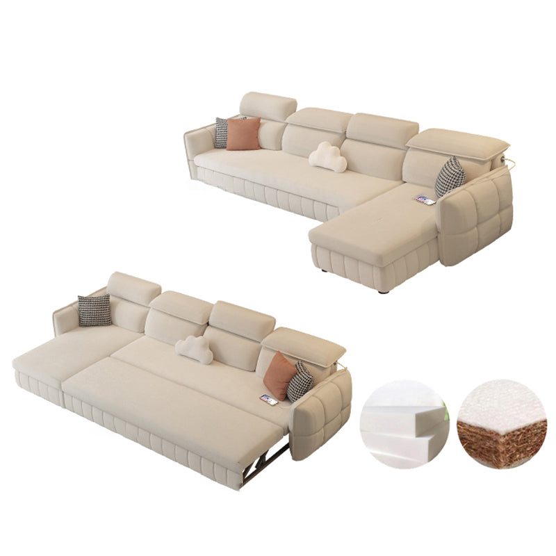 Modern & Contemporary Faux leather Upholstered Futon Sofa Bed in White