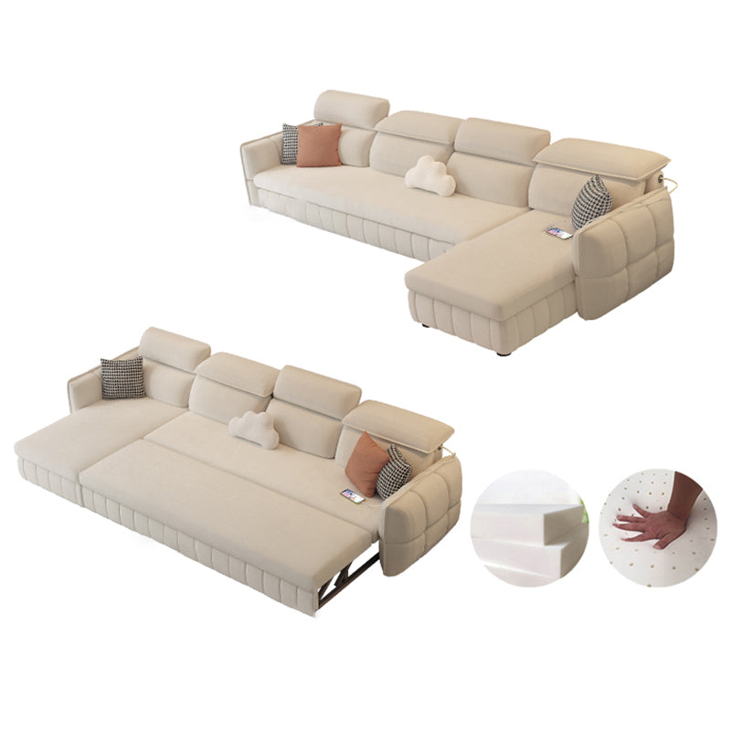 Modern & Contemporary Faux leather Upholstered Futon Sofa Bed in White