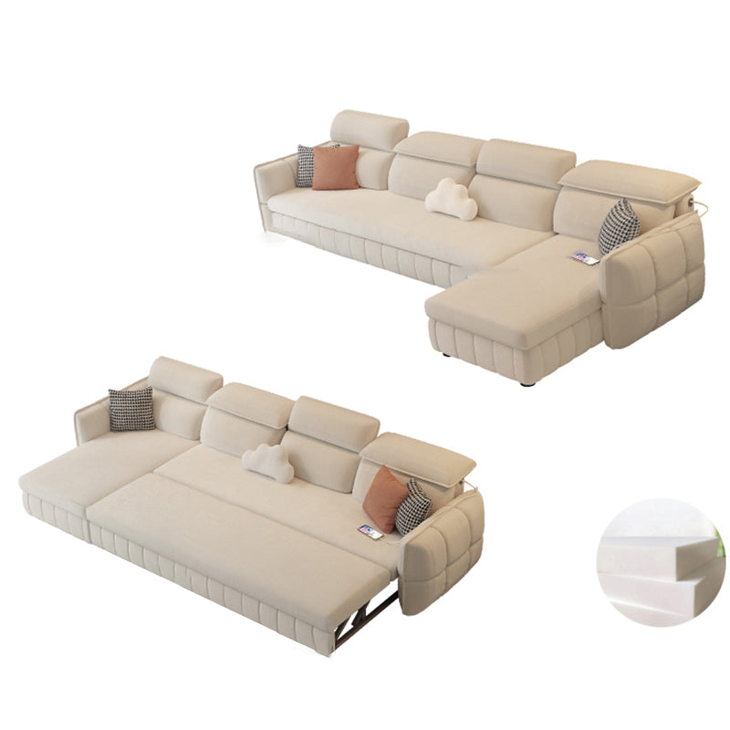 Modern & Contemporary Faux leather Upholstered Futon Sofa Bed in White